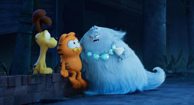 Odie, Garfield und Jinx in Sony Pictures’ GARFIELD – EINE EXTRA PORTION ABENTEUER © 2023 Project G Productions, LLC